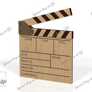 Movie clapper - Clapperboard - Hollywood Cinema Decor - Film Slate Template - Laser Cut Files (Digital Download)