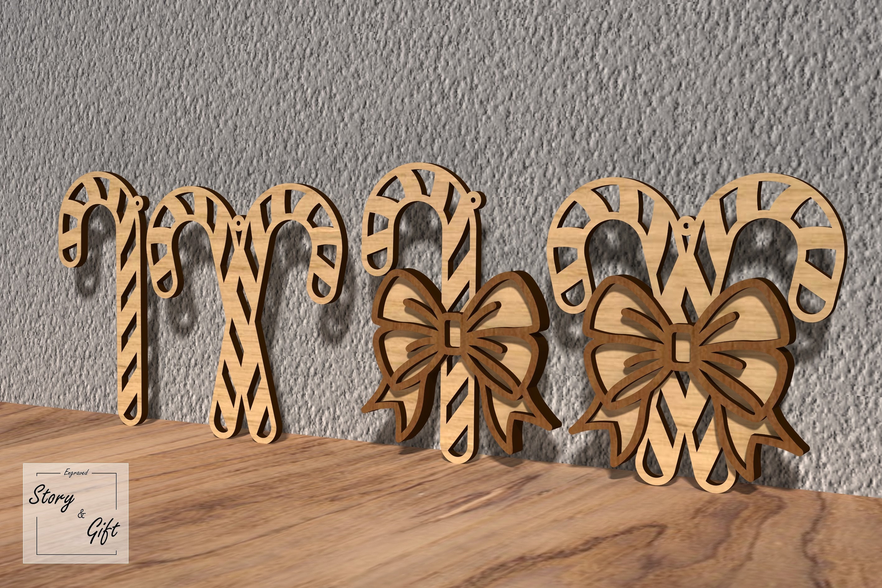 Christmas decoration, Candy,  - Laser cut- digital file - DXF - SVG - CDR