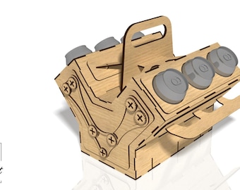 Beer holder, Beer rack, V6, Engine - Laser cut- digital file - DXF - SVG - CDR