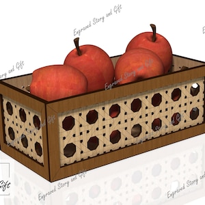 Box, Wood box, Decorative box, Storage rack - Laser cut- digital file - DXF - SVG - CDR - 3mm, 4mm