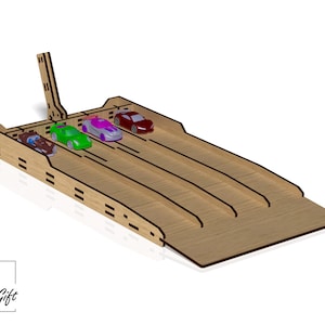 Racebaan - Auto-jumper - Autogarage - Hot Wheels - DXF, SVG, CDR - Lasergesneden bestand - 3 mm en 4 mm