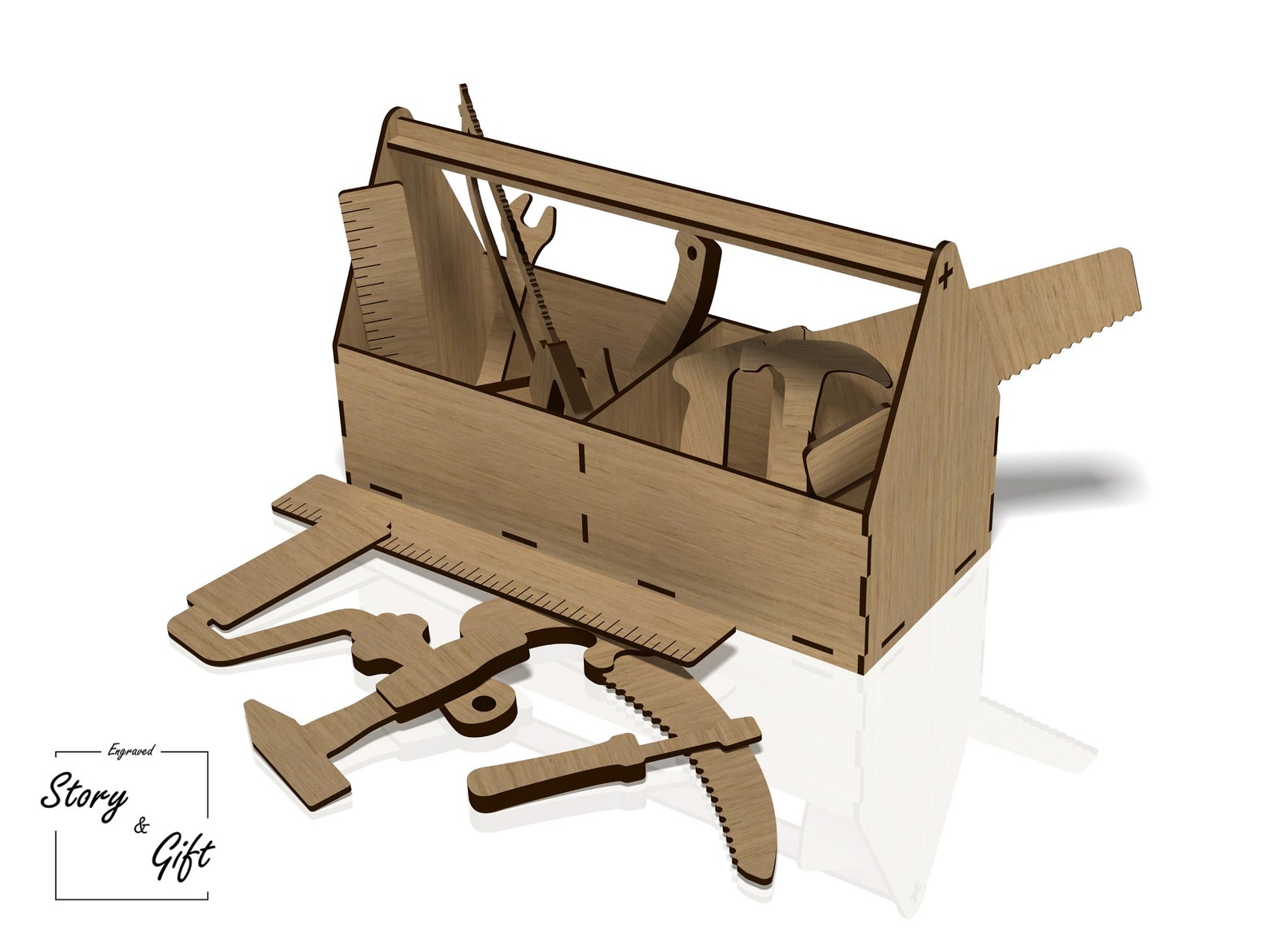 Tool Box Tools Wood Toy Laser Cut File DXF SVG CDR - Etsy