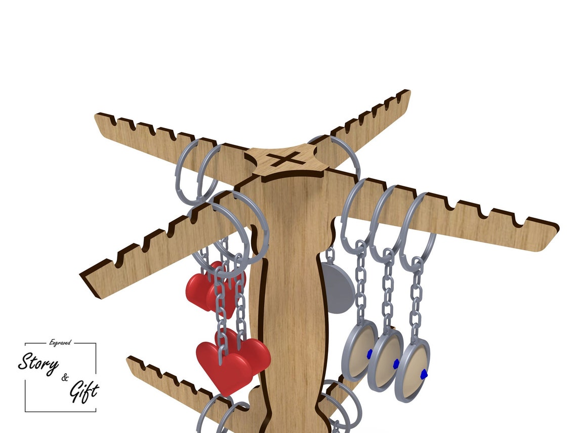Keychain Stand Display Stand Stander Laser Cut Digital Etsy