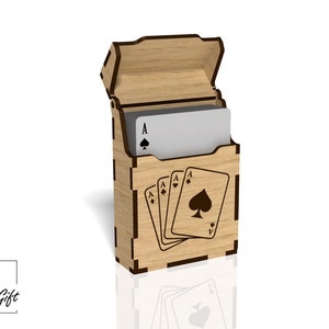 Porte-cartes à jouer, Boîte pour cartes de poker - Fichier découpé au laser - DXF, SVG, CDR - 3mm 4mm