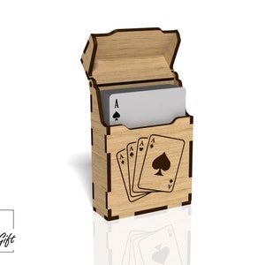 Playing cards holder, Box for poker cards - Laser cut file - DXF, SVG, CDR - 3mm 4mm