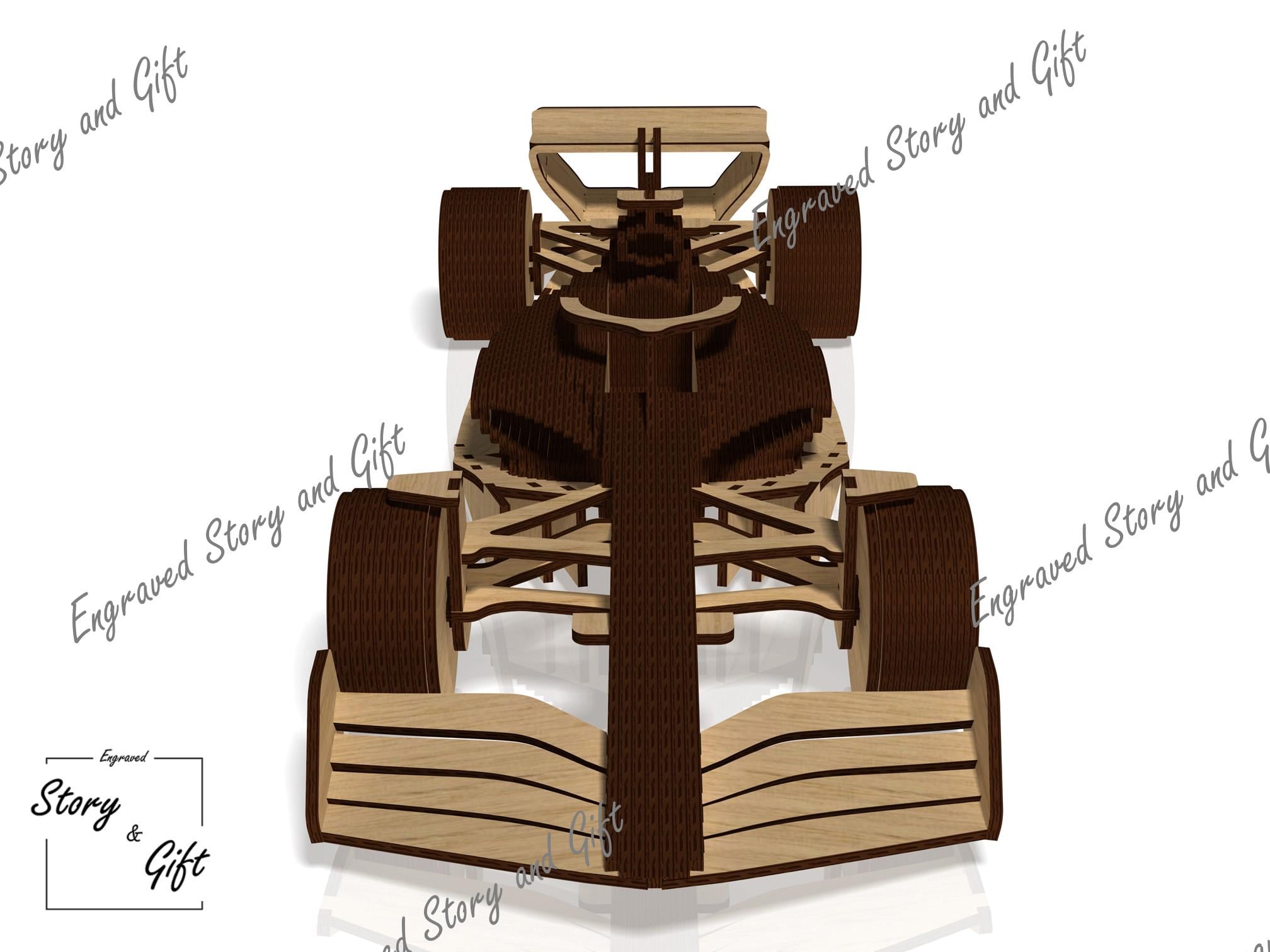 F1 Car, Sport 1 Car, 3D Car, 3D Puzzle - Laser Cut File
