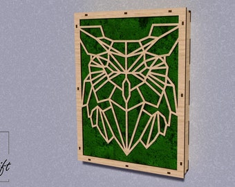 Moss box, abstract animal, owl - Laser cut- digital file - DXF - SVG - CDR
