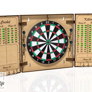Dartbord - Dartssteun - Dartsorganizer - Dartshouder - DXF, SVG, CDR - Lasergesneden bestand - 6 mm en 3 mm (gecombineerd)