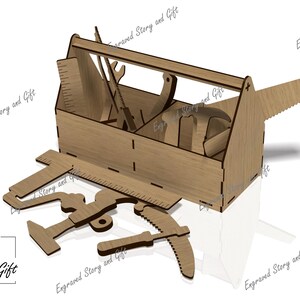 Tool Box - Tools - Wood Toy - Laser Cut File - DXF, SVG, CDR - 3mm and ...