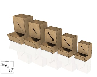 Box, Wood box, Organizer, Storage rack - Laser cut- digital file - DXF - SVG - CDR - 3mm, 4mm