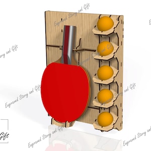 Tennis racket holder - Ping-Pong - Racket stand - Ping Pong holder - Sport display - DXF, SVG, CDR - Laser cut file - 3mm; 1/8inch and 4mm
