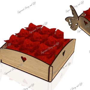 Blumenbox, Geschenkbox, Schmetterlingsbox, - Laser geschnitten - digitale Datei - DXF - SVG - CDR