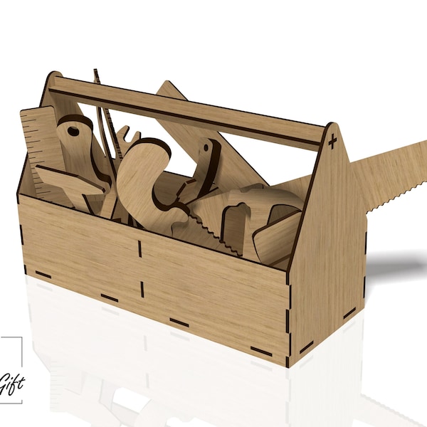 Tool box - tools - wood toy - Laser cut file - DXF, SVG, CDR - 3mm and 4mm