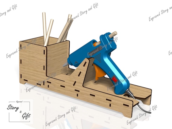 Hot Glue Holder, Crafting stand - Laser Cut File (DXF, SVG, CDR)
