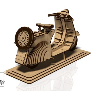 Scooter Motorcycle 3D puzzle Laser cut file DXF SVG CDR image 5