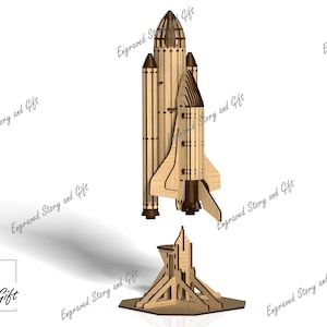 Foguete - Ônibus espacial da NASA - Discovery - Nave espacial - DXF, SVG, CDR - Arquivo cortado a laser - 3 mm