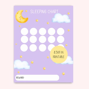 Printable bedtime Chart, Sleep Chart for Kids, Bedtime Reward Chart, Behavioral Chart, Preschool Chart