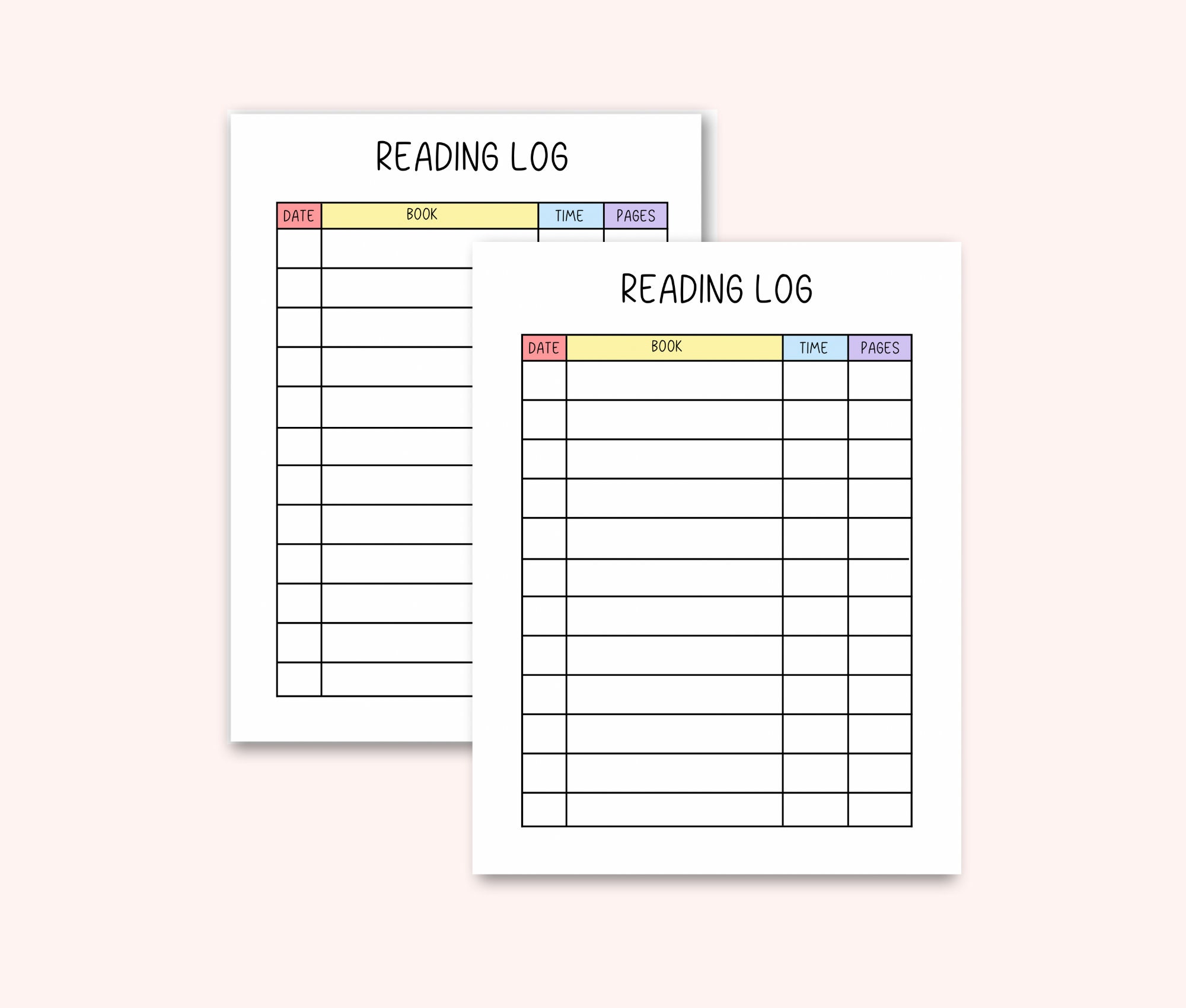 Printable Reading Log for Kids, Kids Reading Chart, Log Reading Chart ...