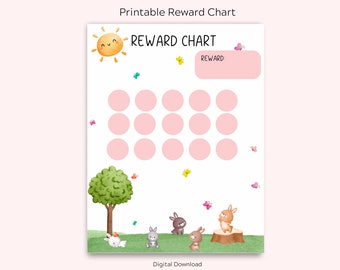 Printable Bunny Reward Chart, Potty Training Chart, Behavior Chart, Daily Chore Chart, Kids Routine Sticker Chart