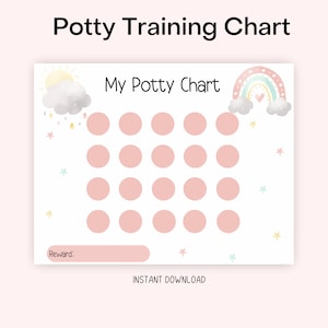 Printable Potty Training Chart, Reward Chart for Kids, Instant Download, Toddler Reward Chart, Sticker Chart