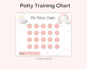 Printable Potty Training Chart, Reward Chart for Kids, Instant Download, Toddler Reward Chart, Sticker Chart