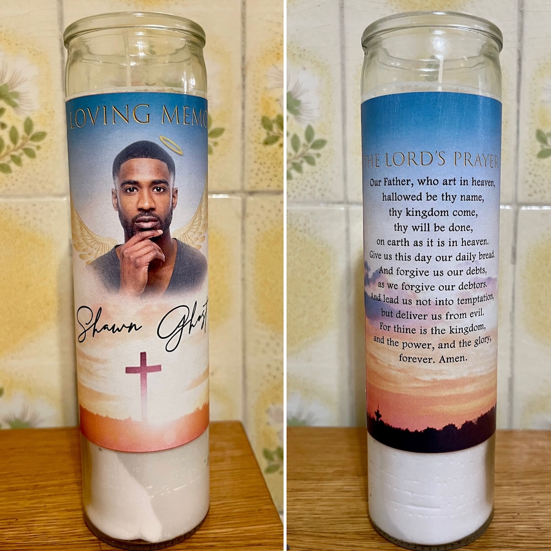 Custom Personalized Memorial Candles, Custom Candle, Prayer Candle