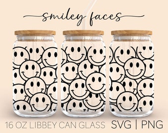 Smile Everyday • 16 Oz Glass Can Cut File, Smile Everyday Svg, Happy Quotes Svg, Inspirational Quotes Svg, Svg Files For Cricut