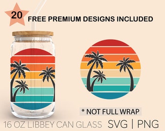 Summer Vibes Svg, 6 Oz Glass Can Cut File, Coconut Trees Svg, Summer Svg, Beach Svg, Svg For Cricut, Digital Download