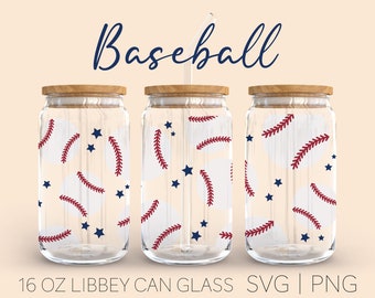 Baseball Lover Libbey Can Glass Svg, 16 Oz Libbey Can Glass, Baseball Fan Athlete Decal Svg, Cricut Cut File SVG PNG, Digital Download