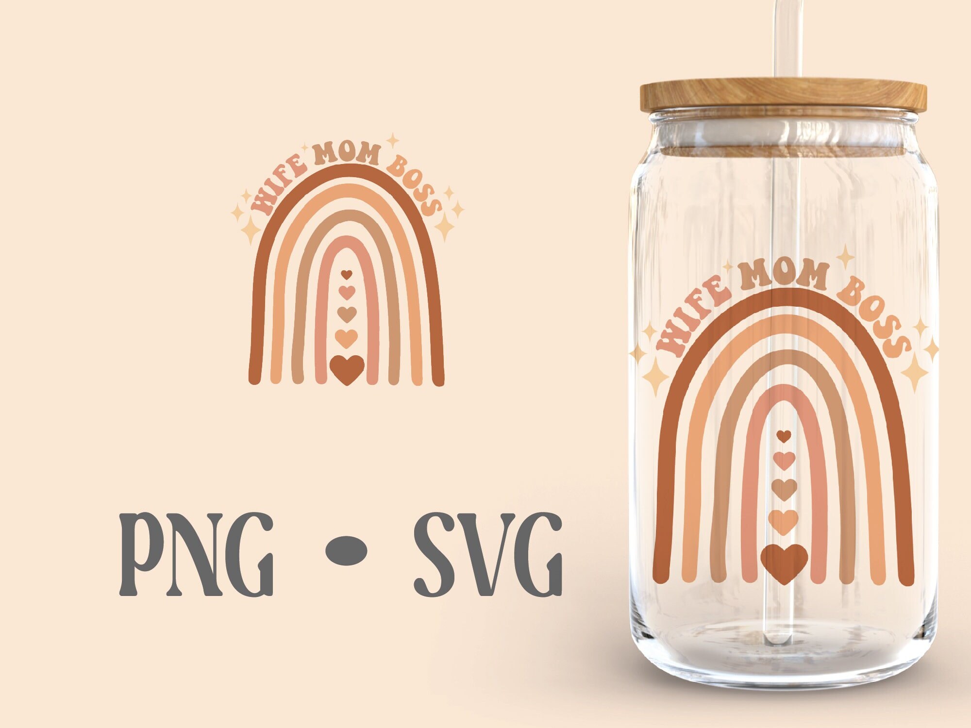 Mama Boho Libbey Can Glass Svg 16 Oz Can Glass Boho Svg Mom - Etsy