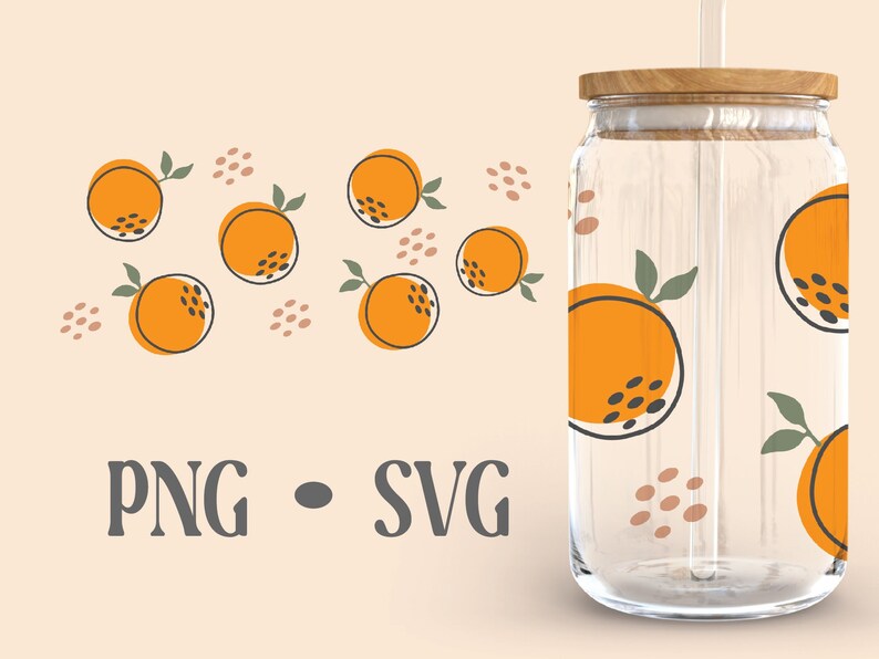 Orange Boho Libbey Can Glass Svg 16 Oz Can Glass Orange Svg - Etsy
