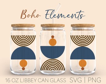 Boho Abstract Libbey Can Glass Svg, 16 Oz Libbey Can Glass , Boho Abstract Svg, boho style art, seamless, Digital Download