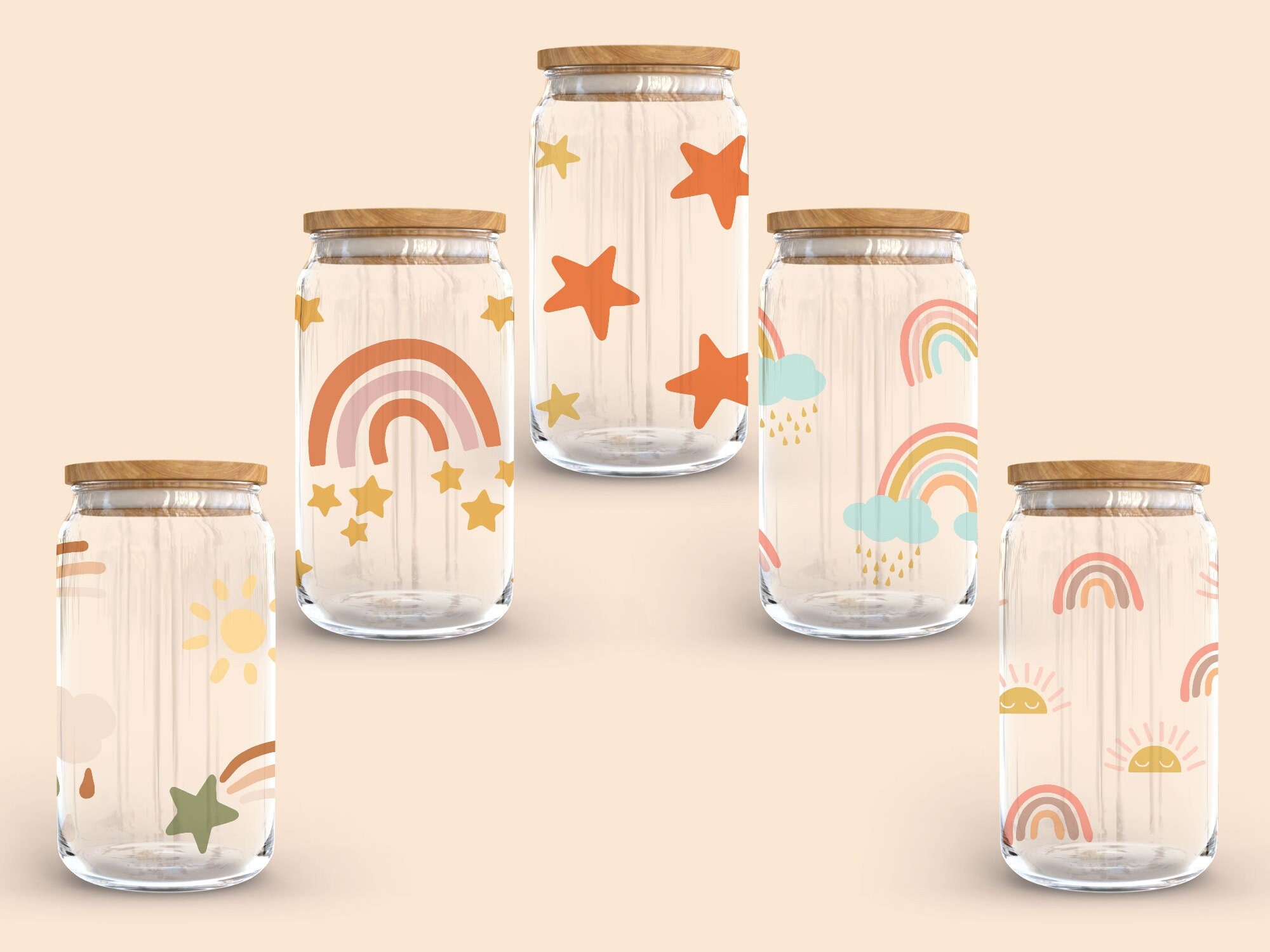 10 Design Modern Boho Element Libbey Can Glass Svg 16 Oz Can - Etsy