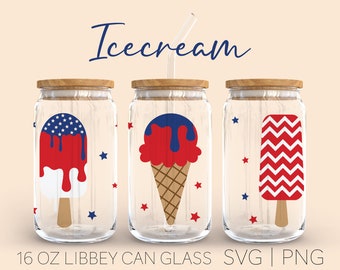 Popsicle American Flag Libbey Can Glass Svg, Patriotic 4th of July Popsicle SVG, American Ice-Cream Svg, Ice Cream Cone, Digital Download