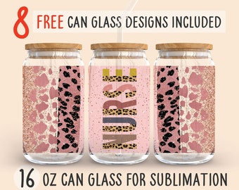 Nurse • 16 Oz Glass Can Sublimation Design, Free 8 Designs, Nurse Png, Pink Leopard Print Png, Sublimation Png, Instant Download