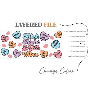 Thick Thighs and Love Vibes • 16 Oz Glass Can Cut File, Love Vibes Svg ...