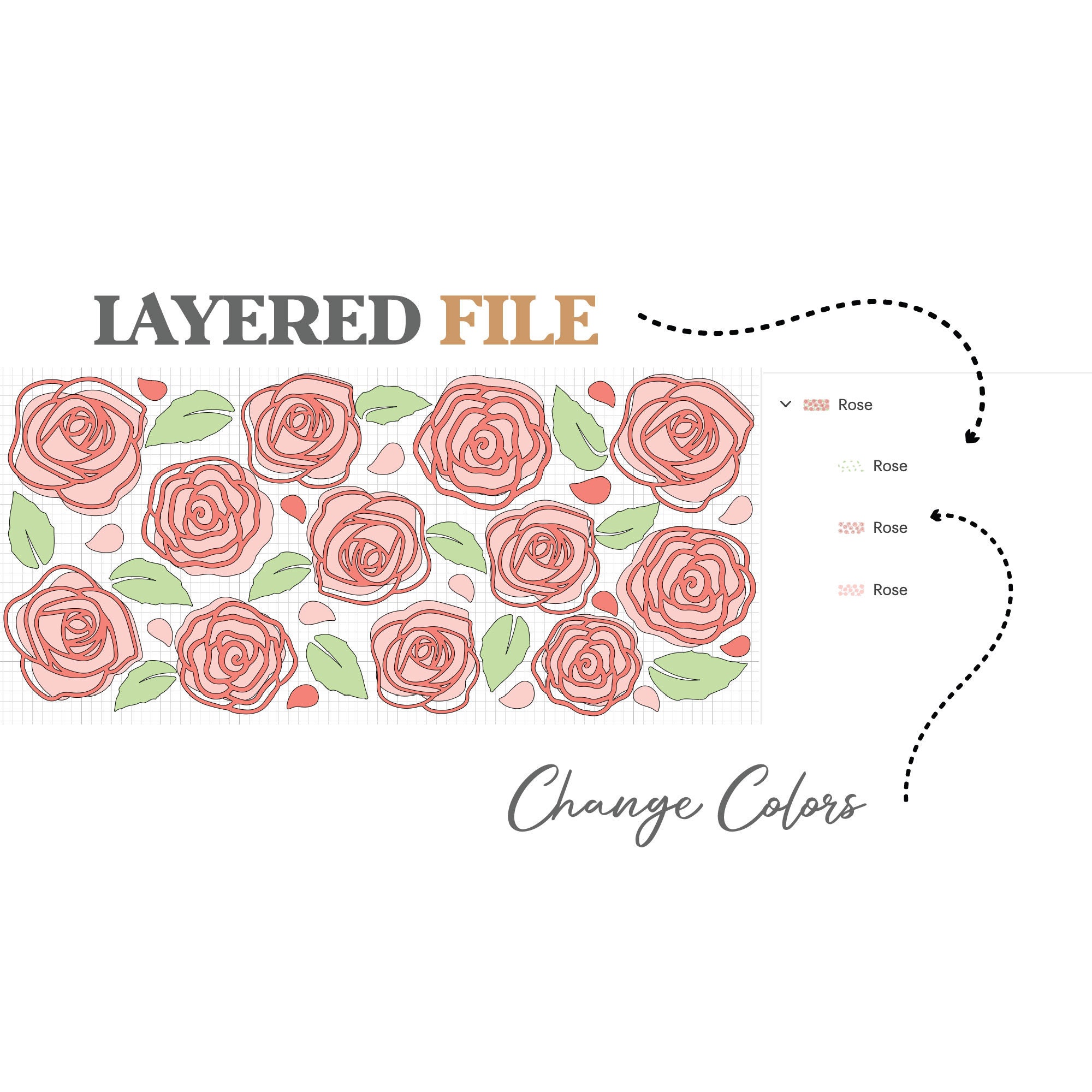 Rose • 16 Oz Glass Can Cut File, Rose Svg, Flower Beer Can Glass Svg ...