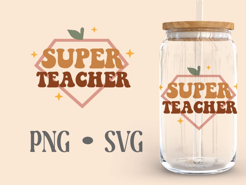 Teachher Boho Libbey Can Glass Svg, 16 Oz Can Glass, Beer Can Glass ...