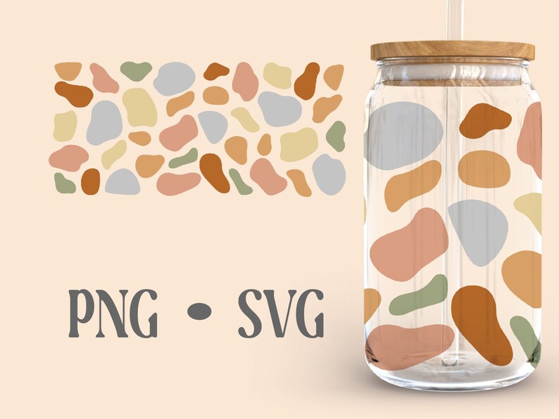 Boho Minimalist Libbey Can Glass Svg, 16 Oz Libbey Can Glass, Bo Style ...