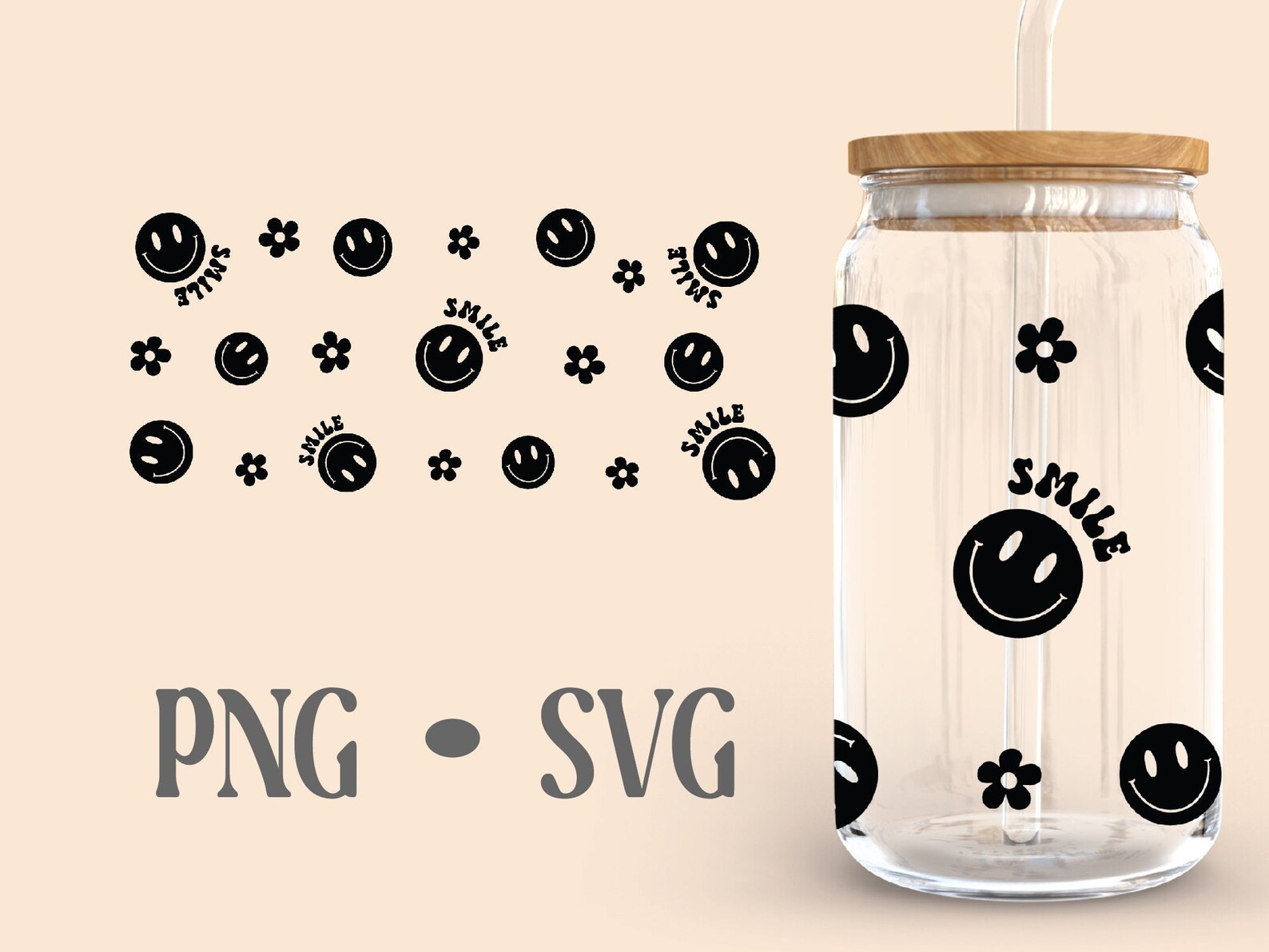 Smile Libbey Can Glass Svg 16oz Can Glass Smiley Svg - Etsy
