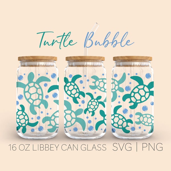 Meeresschildkröte Libbey Dosenglas svg, 16 Oz Dosenglas, Schildkrötendose Glas svg, Bierdosenglas, digitaler Download