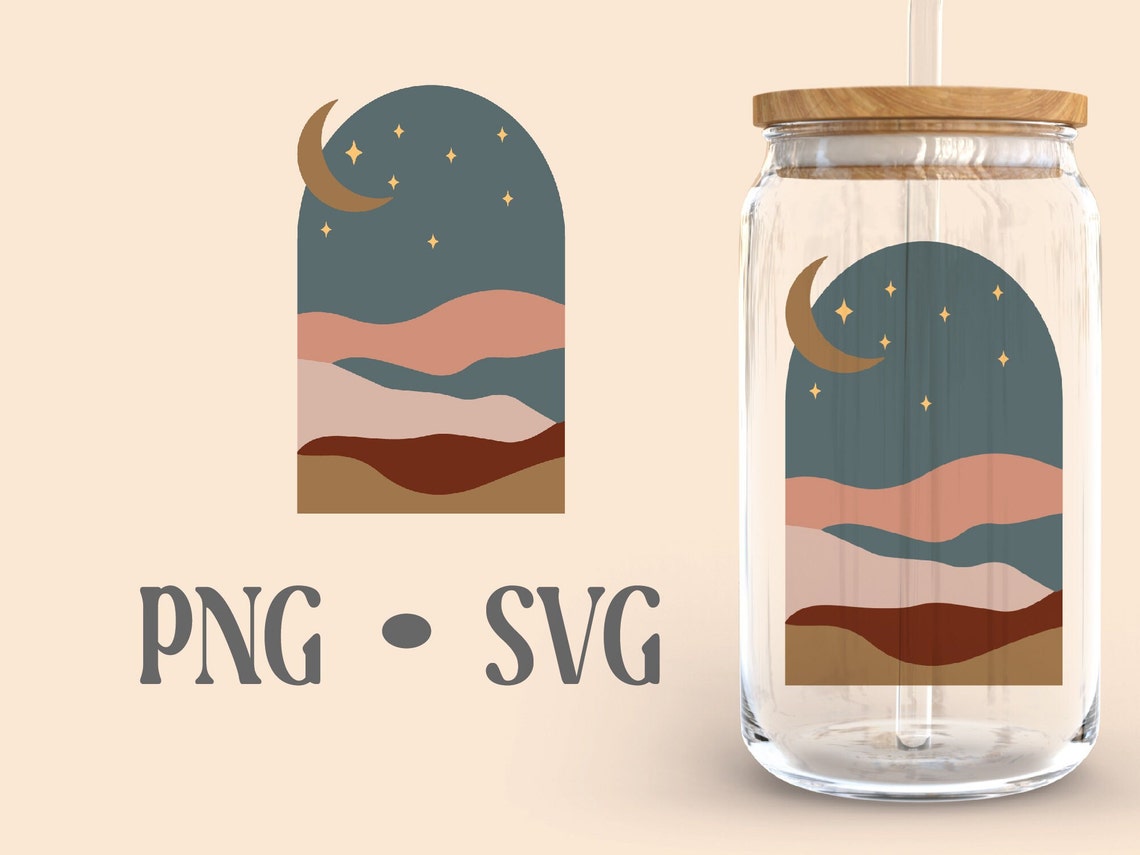 Mama Coffee Boho Element Libey Can Glass Svg 16 Oz Can Glass - Etsy