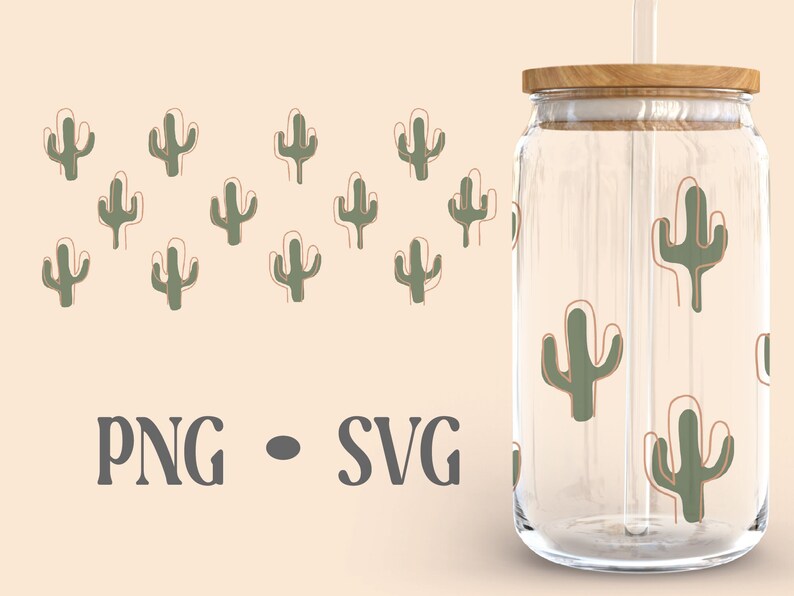 Cactus Boho Libbey Can Glass Svg 16 Oz Can Glass Boho Svg - Etsy