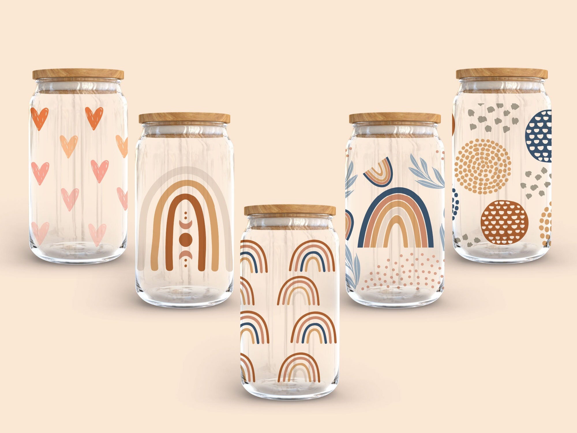 10 Design Modern Boho Element Libbey Can Glass Svg, 16 Oz Can Glass ...