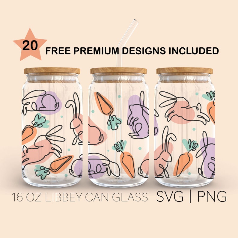 Easter • 16 Oz Glass Can Cut File, Easter Bunnies Svg, Rabbit Svg, SVG ...