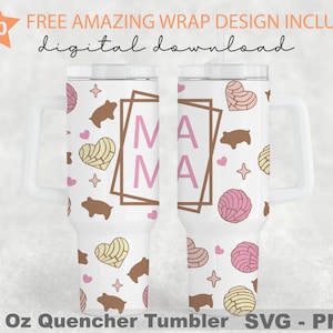Mama Concha Svg, 40 Oz Quencher Tumbler, Cafecito Y Chisme Svg, Pan Dulce, Mexican Conchas Svg, Silhouette Cricut, Svg Files for Cricut