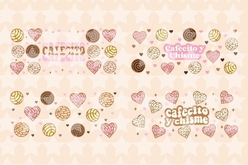 Cafecito Y Chisme 4 Designs • 16oz Glass Can Cutfile, Mexican Conchas ...