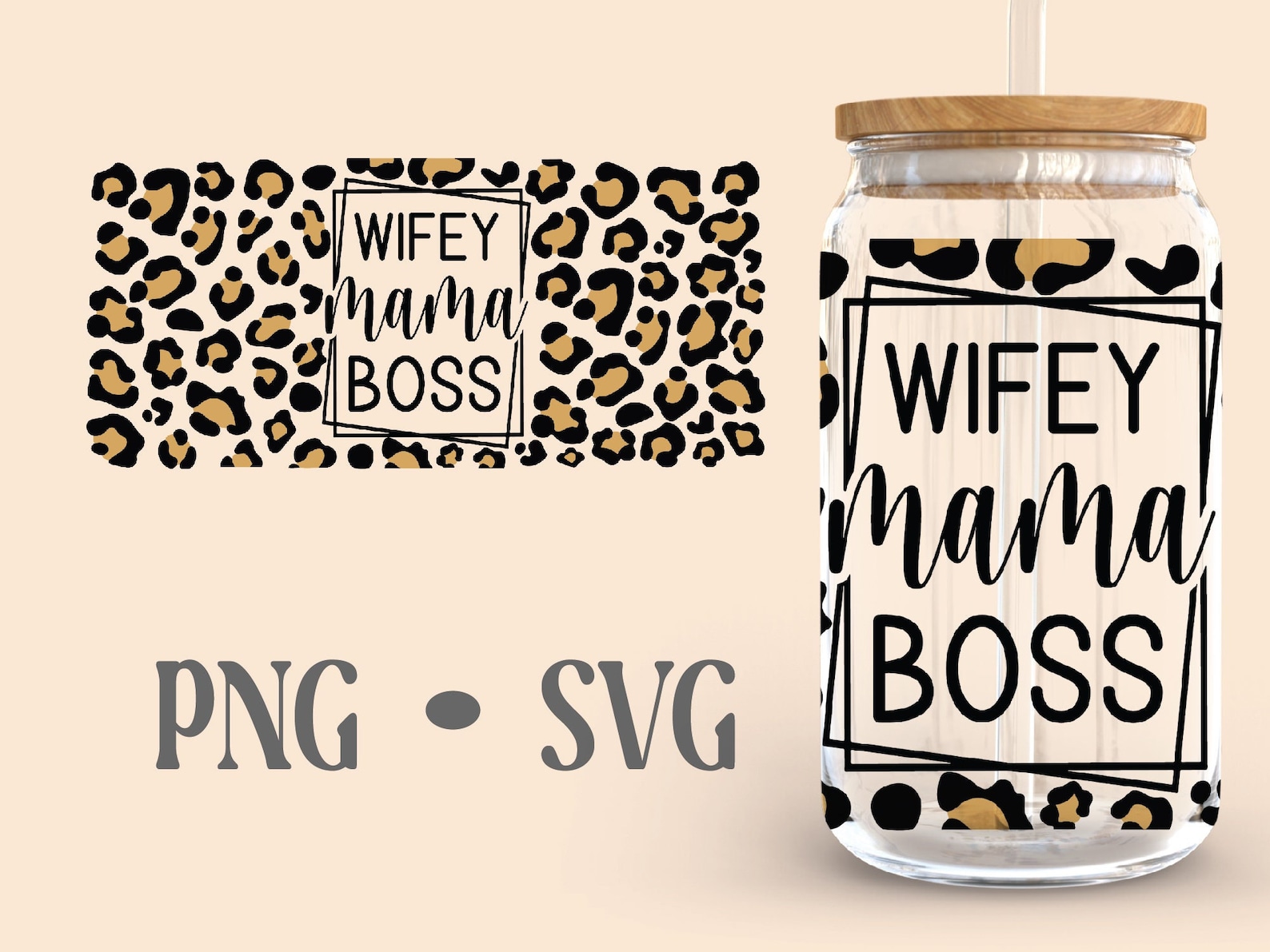 Wifey Mama Boss Wrap Svg | Libbey Can Glass | Wife Mom Boss SVG | Boss ...