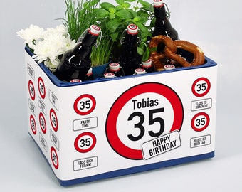 Männergeschenk zum Geburtstag Bierkastenbanderole Verkehrszeichen