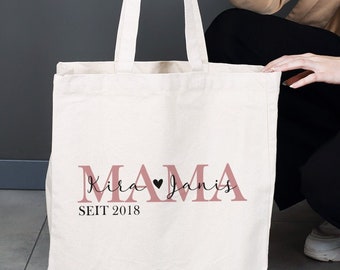 Einkaufstasche MAMA mit Namen der Kinder